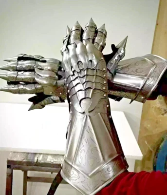 Средневековые перчатки Nazgul, стальные доспехи перчатки, стальные бижутерия перчатки - Изображение 1 из 3