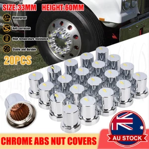 20PCS X 33mm Safety Arrow Chrome ABS Wheel Nut Covers Caps For Trucks Bus Chrome - Picture 1 of 12