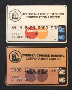 1988 Singapore OCBC bank Credit card Mastercard advertising pocket calendar x 2 - Picture 1 of 2