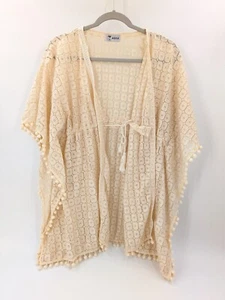 Blusa Asha Cover Up Para Mujer Crema Transparente Encaje Top Suroeste Crochet Boho Playa - Imagen 1 de 8