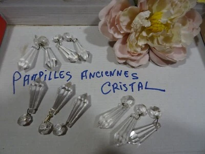 lot cristal 10= belles pampilles avec 1octogons 6cmcristal  lustre ancien+jardin - Photo 1/4