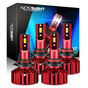 4x 9005 9006 LED Combo Headlight Bulbs Kit High Low Beam Kit Xenon Super White - Picture 1 of 12