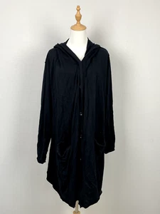 OSKA Black Hooded Oversize Long Sleeve Buttons Knee Dress Size 3 - Picture 1 of 22