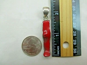 Vintage CHARLES ALBERT Sterling Silber rote Koralle Anhänger 925 fein Designer 083E - Bild 1 von 12