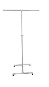RETRO / INDUSTRIAL STYLE WHITE TWO ARM CLOTHING RACK - Picture 1 of 3