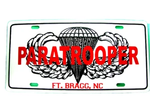 License Plate, PARATROOPER w/Basic Wing-Ft. Bragg, NC-NEW 5007 - Picture 1 of 1