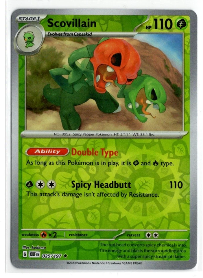 Pokemon Obsidian Flames Reverse Holo 025/197 Scovillain - Image 1 of 1