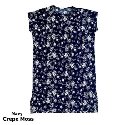 SMALL CHELSEA LuLaRoe T-Shirt Dress ~ Navy Blue & White Floral ~ Sizes 4-6; nwt - Image 1 of 4