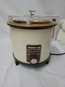 Vintage Scovill Hamilton Beach Simmer-On 3 1/2 Qt Slow Cooker 439 Almond TESTED - Picture 1 of 7