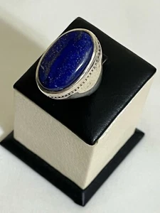 925 Herren Silber Ring Authenti Lapislazuli Handarbeit Klassisch حجرالملوك اللازورد - Bild 1 von 12