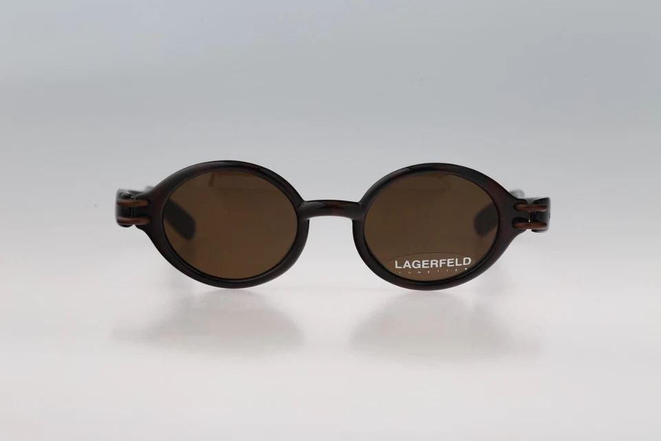 Gafas de sol redondas Lagerfeld 4131 20 vintage años 90 círculo tortuga para hombre y mujer nuevas de stock Foto 1 de 4