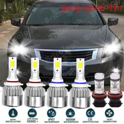 Luces LED Para Honda Accord 2006-2012 faro + bombillas de luz antiniebla Foto 1 de 4