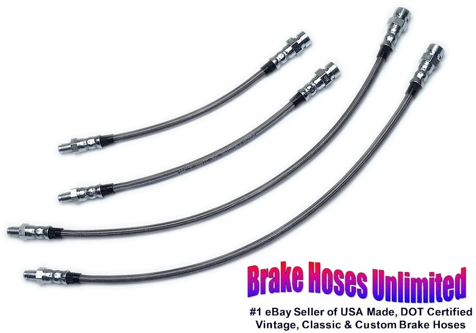 JUEGO MANGUERA FRENO ACERO INOXIDABLE VOLKSWAGEN BEETLE, eje IRS 1976 1977 1978 1979, disco Foto 1 de 1