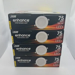 Feit Electric Canless Downlight Bright White 6" 3000K 12W LOT OF 4  BRAND NEW - Picture 1 of 6