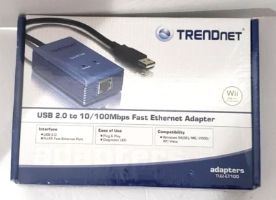 TRENDnet  TU2-ET100, USB 2.0 To 10/100Mbps Fast Ethernet Adapters. - Image 1 of 3