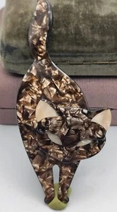 Lea Stein Full Body Cat Brooch - Picture 1 of 5