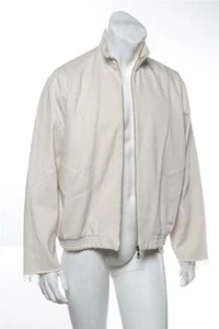 CAMIEL FORTGENS Ivory Cotton Mens Jacket Zup-Front Coat M NEW - Picture 1 of 4