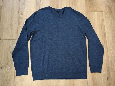 Apt 9 Merino Wool Blend V-Neck Sweater Long Sleeve Navy Blue Big Tall 2XL - Image 1 of 4