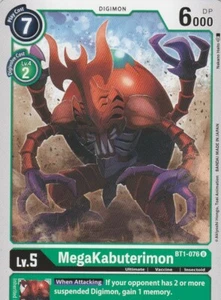 2020 BANDAI DIGIMON CARD GAME - MEGAKABUTERIMON BT1 076 C - Picture 1 of 2