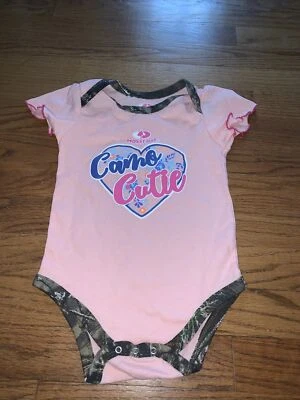 MOSSY OAK Camouflage Cute PRETTY IN PINK Romper One Piece UNIQUE ORIGINAL ❤️tb48 - Image 1 of 4