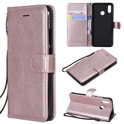 For Huawei Y7 Y5 Y9 Y5P Y6P Y7 Pro Solid PU Leather Flip Wallet Case Phone Cover - Image 1 of 4