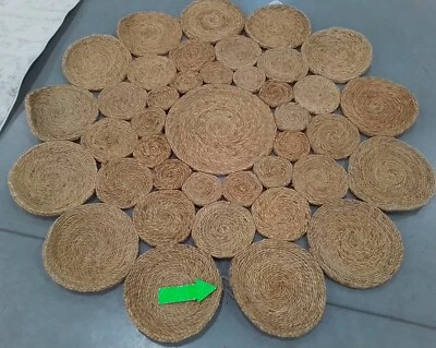 NATURAL 5'-0" x 5'-0" Broken Thread Rug, Reduced Price 1172766824 NF363A-5R - Image 1 of 4