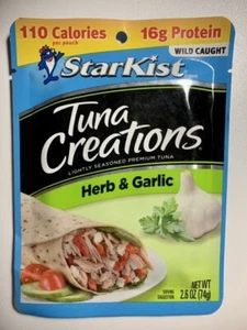 StarKist Tuna Creations, HERB & GARLIC 4 PACK - 2.6 oz pouch (Total 10.4 Oz) - Picture 1 of 2