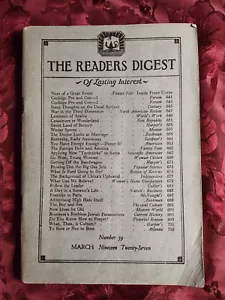 Readers Digest März 1927 T. E. Lawrence von Arabien Lowell Thomas Calvin Coolidge - Bild 1 von 1