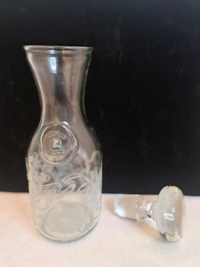 VINTAGE EMBOSSED"SINCE 1852" GLASS WINE CARAFE DECANTER HEAVY LID*SEE ALL PICS* - Picture 1 of 8