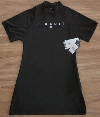 New NWT Rip Curl Rash Guard Top Shirt Black Women's XS surf water - Image 1 of 3