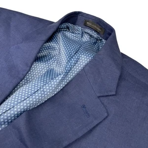 Chaps Ralph Lauren Men's 100% Linen 2-Button Blazer Navy Blue • 46R - Picture 1 of 12