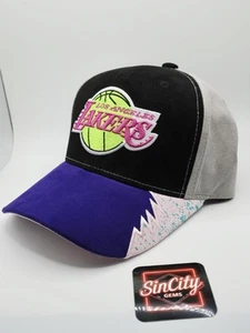 Mitchell & Ness LA Lakers Days Snapback Hat Curved Pink UV Urban Outfitters - Picture 1 of 8