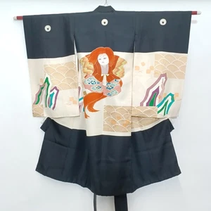 Kimono de seda usado vintage para niños Shichi-Go-San altura 39,4 pulgadas (100 cm) - Imagen 1 de 10