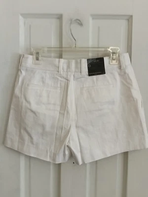 Shorts brancos femininos Banana Republic novo com etiquetas - Tamanho 0 texturizado E2 - Imagem 1 de 4