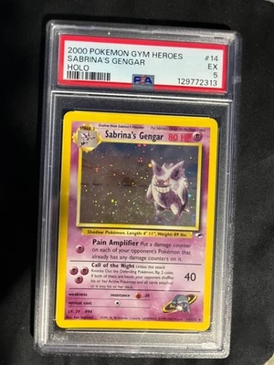 2000 Pokemon Gym Heroes Unlimited Sabrina's Gengar Holo Rare #14 PSA 5 EX - Image 1 of 2