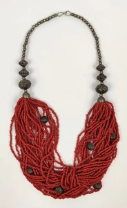 Vintage alte Korallen-Kette Collier mit vielen Strängen Koralle-Perlen Orient - Bild 1 von 6