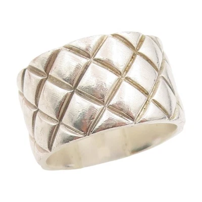 Anillo vintage de plata de ley 925 MICHAEL DAWKINS banda acolchada talla 6,5 RG34108 Foto 1 de 4