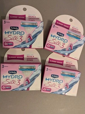 Brand New 16x - Schick Hydro Silk 3 Razor Blade Refill Cartridges