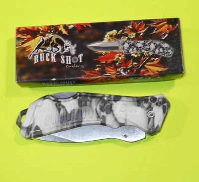 Cutlery Buck Shot Tactical Folding 8" Knife Lockback New in Box - Image 1 of 4