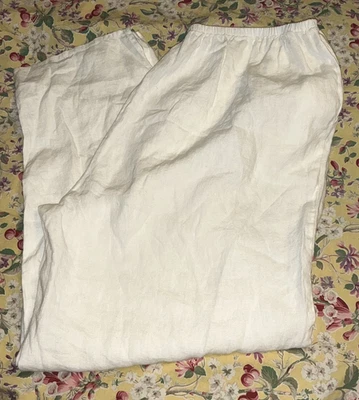 PANTALÓN LINO OFF blanco tiro alto talla grande cintura: 34-44 x 29 nuevo sin etiquetas Foto 1 de 4