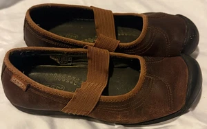 KEEN Women’s Leather Mary Jane Shoes Brown Size 8 US (EU 39) Elastic Strap - Picture 1 of 9