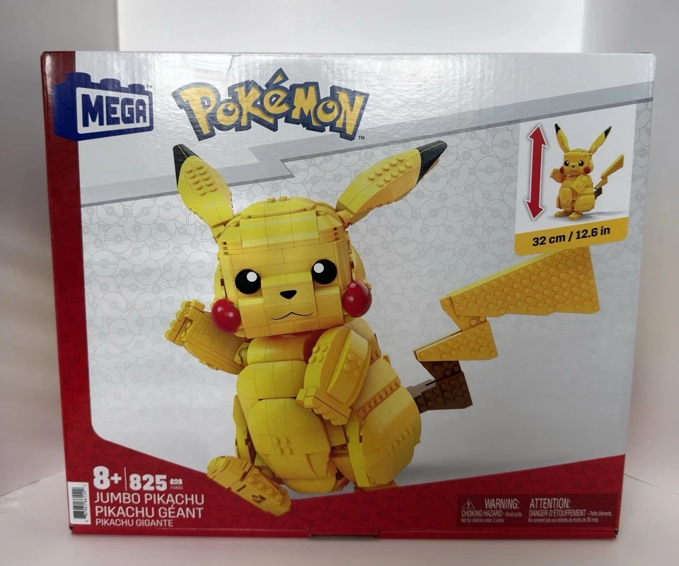 MEGA Pokémon Building Toy Kit Jumbo Pikachu - 12 inch Action Figure 825 Pcs NEW - Image 1 of 4