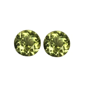 1.79 Ct [2 Pcs Pair] Amazing Round 5.9 MM 100% Natural Green YELLOW APATITE !!! - Picture 1 of 4