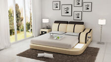 Cama de agua de lujo estilo moderno muebles de dormitorio cama doble de lujo cuero beige