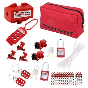 32x Electrical Lockout Tagout Kit Safety Padlocks Hasps Tags Ties Lock Universal - Picture 1 of 18