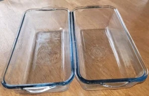 VINTAGE FIRE KING USA Saphire Blue With Raised Design. Loaf Pan/Casserole. - Picture 1 of 7