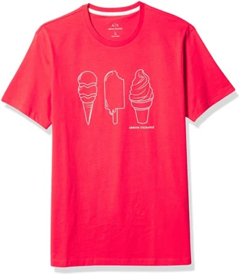 ARMANI EXCHANGE Men's Slim Fit Ice Cream Print Crewneck Jersey CottonGraphic,M. Foto 1 de 2