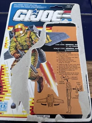 1991 G.I. Tarjeta de archivo GI Joe General Hawk Commander Cardback Foto 1 de 2