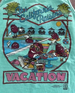 De colección Años 80 Pasas de California Vacaciones TANQUE SIN MANGAS 1987 ONEITA Grande Calrab - Imagen 1 de 4
