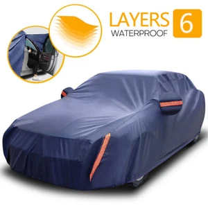 Cubierta Completa de Coche de 6 Capas PEVA Impermeable Lluvia Nieve Polvo Refugio Resistente al Sol - Imagen 1 de 10